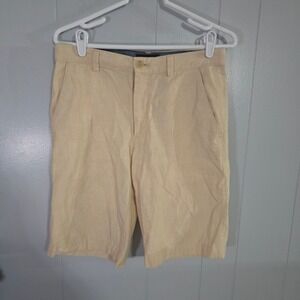 Banana Republic Emerson Short Mens 29 Yellow Fine Corduroy Flat Front Chino